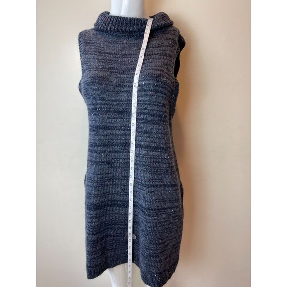 Woolrich Womens Pullover Sweater Mini Dress Turtleneck Sleeveless Blue Size S - Picture 5 of 9